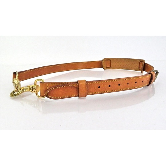 Louis Vuitton Brown Leather Strap with Yellow Stitching - Picture 1 of 10